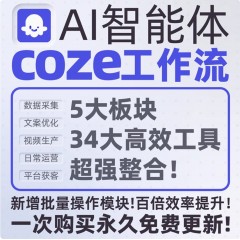 coze智能体工作流成品共享空间扣子自动化agnet定制开发一键剪辑
